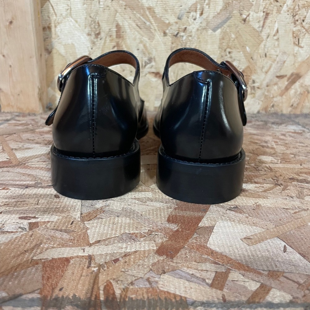 NEW Maeve Anthropologie Mary Jane Flats Sz 39 Black Leather Buckle Strap Spain - Picture 5 of 9